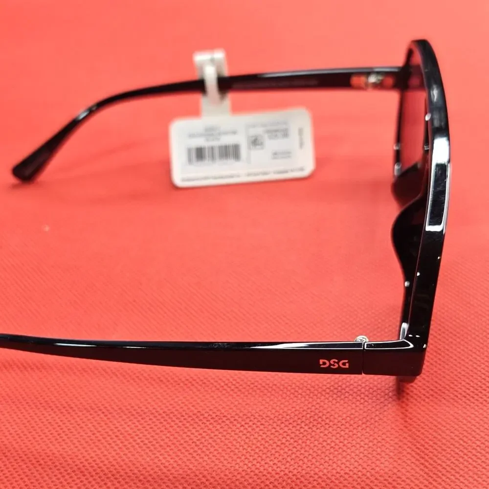 DSG DSGSUN2629 Men's Round Aviator Sunglasses Black Frame/Black Tinted Lens
